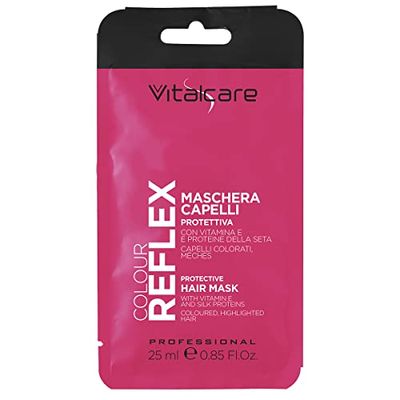Vitalcare | Colour Reflex - Maschera Protettiva per Capelli Colorati, con Meches o Trattati, con Vitamina E e Proteine della Seta, per Capelli Morbidi e Brillanti, 25 ml