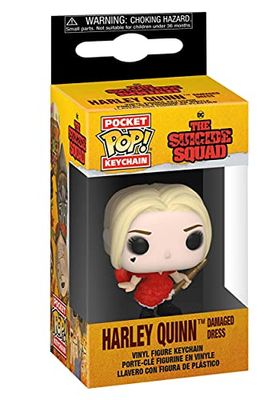 Funko Pop! Keychain: TSS - Harley Quinn - (Damaged Dress) - Suicide Squad 2 - Minifigura de Vinilo Coleccionable Llavero Original - Relleno de Calcetines - Idea de Regalo- Mercancia Oficial