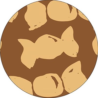 Bonateks, Ronde digitaal bedrukte muismat, antislip onderkant, voor kantoor en thuis, diameter: 22 cm