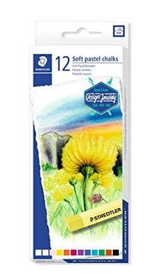 STAEDTLER karat mjuk pastell kritlåda blandade färger pastell - perfekt för konst/skola/konstnär/hobby Pack of 12 Blandade färger