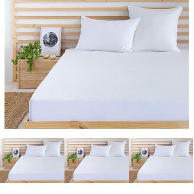 Todocama - Coprimaterasso regolabile in spugna, impermeabile e traspirante, Disponibile in tutte le misure, Letto dav 90 x 190/200 cm (Confezione da 4)