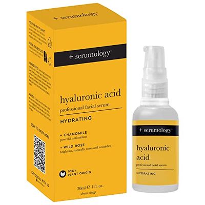 SERUMOLOGY HYALURONIC ACID Professional Facial Serum 30ml, 100% Plant Based Hydrating Skincare Serum
