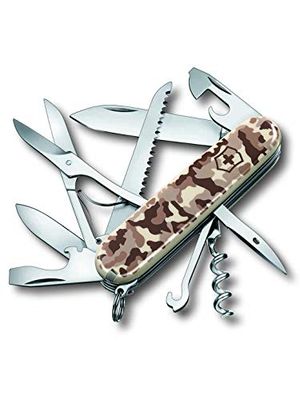 Victorinox, Huntsman, Coltellino Svizzero, Originale, Multiuso, Campeggio, 15 Funzioni, Lama, grande, Cavatappi, Mimetica del deserto