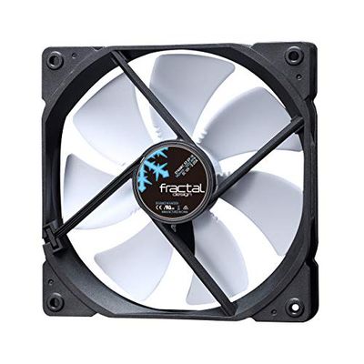 Fractal Design Dynamic X2 GP-14 Computer Fan - Silent Fan - High Airflow – 140x140x25 mm – 1000RPM – FDB-Bearings – Trip Wire - Aerodynamically shaped struts – 12v - Black/White (Single)