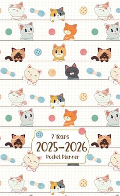 2 Years Pocket Planner 2025-2026: Two Years Monthly Cute Cats Appointment Book for Purse | 24 Months January - December Small Size | Keep Your Life Time Organized with Compact Schedule and Portable