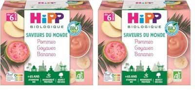 HiPP Biologique Pommes Goyaves Bananes Coupelles 4x100g (Lot de 2)