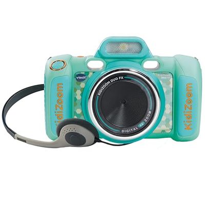 VTech - Kidizoom Duo FX Aquamarina, Cámara de Fotos Infantil, Selfies, Vídeo, Pantalla a Color, Estudio de cómic, Filtros y Efectos Divertidos, Regalo para niños 4-12 años, Versión ESP