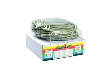 CanDo Power Tube LATEX Free - Fitness Tube, trener oporowy do treningu funkcjonalnego, 30,5 m, srebrny (bardzo mocny)