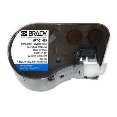 Cartuchos de Etiquetas de Polipropileno para Banderas para Alambres y Cables para Rotuladores, 30mm x 40mm, Negro sobre Blanco, Lote de 200