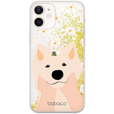 ERT GROUP mobiltelefonfodral för Apple Iphone 12 Mini originalt och officiellt licensierat Babaco mönster Dogs 010 optimalt anpassad till formen på mobiltelefonen, med glitter overflow-effekt