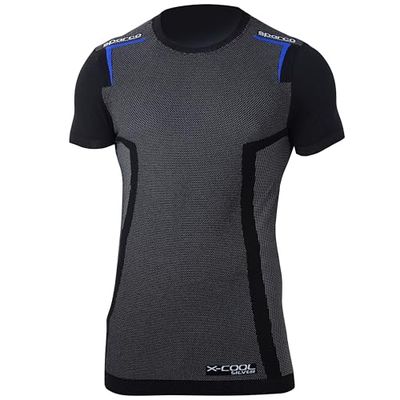 Sparco Mixte 002203nreb3ml Sparco T shirt manches courtes K Carbon Bleu T M L, Multicolore, 42/50 EU