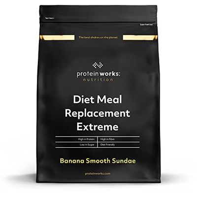 Protein Works - Diet Meal Replacement Extreme Shake | 200 Calorie Meal | High Protein Meal | Supports Weightloss | 16 Servings | Banana Smooth Sundae | 1kg