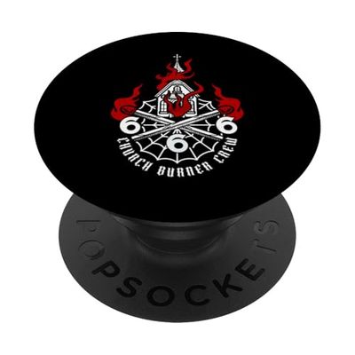 Satanás Gótico Iglesia Burner 666 Oculta Diablo Brujería PopSockets PopGrip Adhesivo