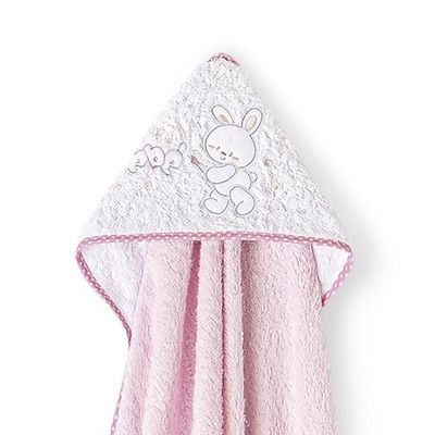 Capa de baño para bebés · RABIT BEBE rosa · 1x1 m · 100% ALGODÓN