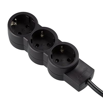 Legrand 695020 Tomadas, 3 tomadas, preto