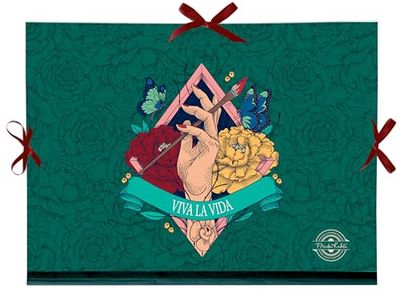 Clairefontaine - 116230C - En dekorativ ritkartong Viva La Viva Frida Kahlo - 28 x 38 cm för A4-format och 24 x 32 cm - stängning med 3 band - slitstark och praktisk - Frida Kahlo kollektion