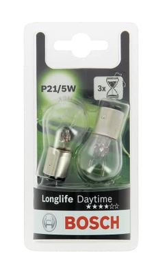 Bosch P21/5W Longlife Daytime Candeeiros para veículos, 12 V 21/5 W BAY15d, lâmpadas x2