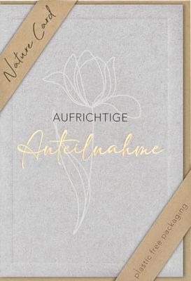 bsb - Rouwkaart met liefdevol motief - Nature Card - duurzame rouwkaarten - condoleancekaarten met envelop - bedankkaarten verdriet - kaarten voor verdriet 11,5 x 17 cm