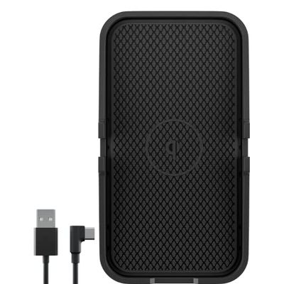 Goobay Chargeur de voiture sans fil 60471 station de charge Qi 15 W/chargeur sans fil 15 W/station de charge inductive chargeur de voiture/à induction avec support pour téléphone portable
