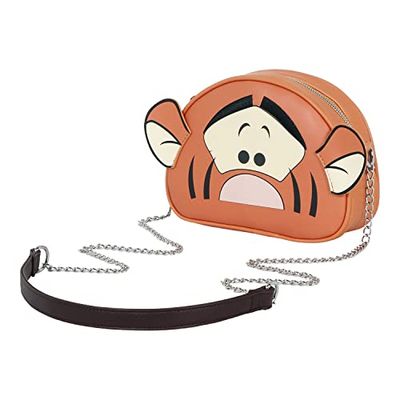 Disney Winnie The Pooh Tiger Face-Borsa a Tracolla Heady, Arancione, 20.5 x 15 cm