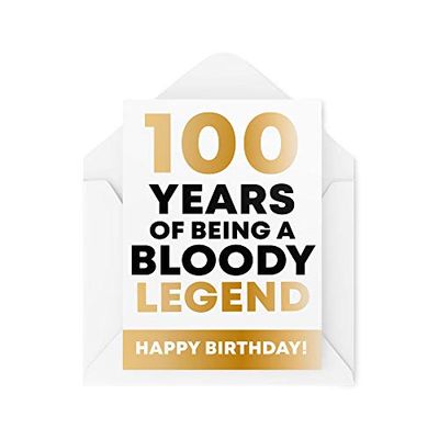 Roliga milstolpar 100-årsdag kort födelsedag gratulationskort för honom hennes morföräldrar mamma pappa bror syster humor sarkasm skämt CBH207