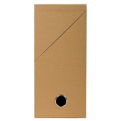 Exacompta - Ref 89428E - Canvas Transfer Box - 250 x 330 mm, lämplig för förvaring av A4-dokument, 120 mm ryggrad, fingerhål i metall, ryggmärke - Tobak