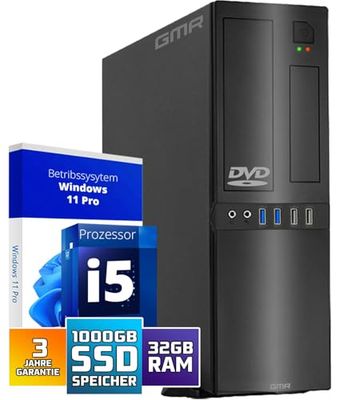Office PC con Intel i7 | 4.0GHz | 32GB RAM | 1000GB SSD | WiFi 600 e Bluetooth 5 | USB3 | Windows 11 Pro | Multimedia Computer con 3 anni di garanzia!
