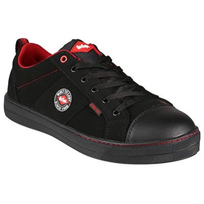 Lee Cooper LCSHOE054 Abbigliamento da lavoro SB / SRA Stivale da baseball retrò, Scarpa antinfortunistica da lavoro unisex con stile moderno, Nero, 45 EU