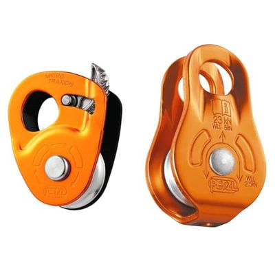 PETZL Unisex_Adult Seilrollen Micro Traxion Cable Pulley, Yellow, standard size & compact pulley