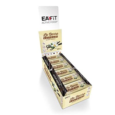 Barres protéinées EAFIT | Proteine barre, Fitness, musculation| Nutrition sportive saine pour prise de muscle | Faible en sucre | 16g de protéines | Vanille | 24 barres de 46g | Marque Française
