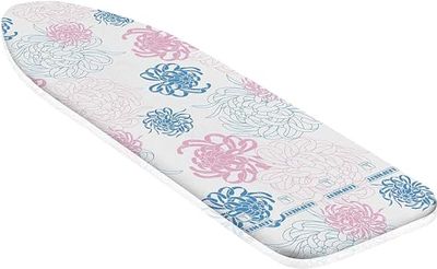 Leifheit Capa para tábuas de passar Cotton Classic L/Universal, capa acolchoada para tábuas de até 140 x 45 cm, capa ajustável com cordão elástico