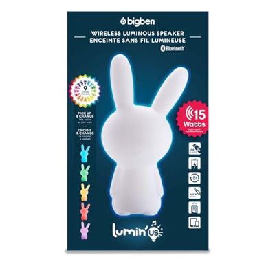 Bigben Interactive BTLSRABBIT Speaker Bluetooth Luminoso, Coniglio, Transparente
