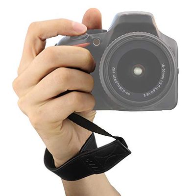 MegaGear MG1410 - Pulseira de pulso/couro para câmara SLR/DSLR, cor preta