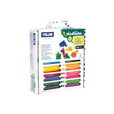MILAN® Valigetta 12 barrette plastilina colorate con parti e strumenti 'Wild Life'