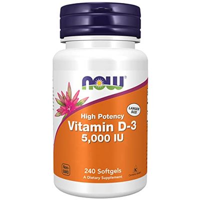 Now Foods, Vitamin D3 Depot, 5.000IU, Cholécalciférol, Haute Dosé, 1 Capsule tous les 5 Jours, 240 Capsules molles, Testé en Laboratoire, Sans Soja, Sans Gluten, Sans OGM