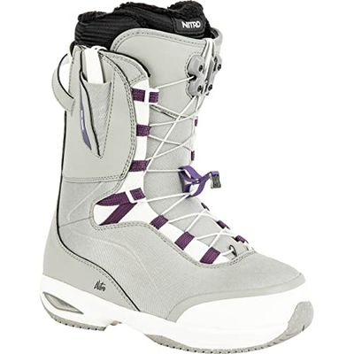 Nitro Snowboards Faint TLS Botas de Snowboard, Mujeres, Grey-Purple, MP 24,5 // EU 38 // US 7