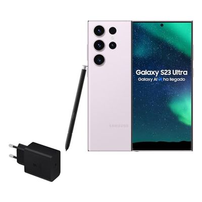 SAMSUNG Galaxy S23 Ultra, 1TB + Cargador de 45W - Smartphone Android con IA, Teléfono Móvil Desbloqueado, Color Rosa (Versión Española)