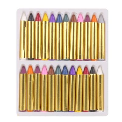 FLYPOP'S - Crayons de Maquillage - Maquillage Festif - 259212 - 24 Couleurs - Peau Sensible - Testé en Laboratoire - Fête - Carnaval - Anniversaire - Enfant - Déguisement - À Partir de 3 Ans