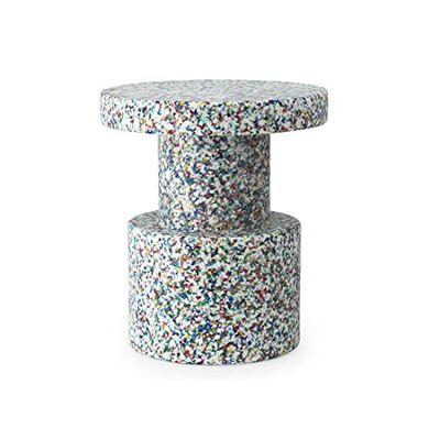 Normann Copenhagen Tabouret Bit Stool en polyéthylène, Couleur : Blanc/Multicolore, Dimensions : 36 x 42 cm, 603007