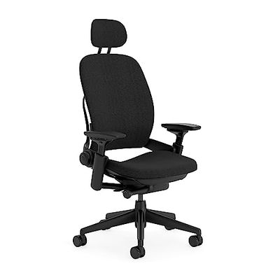 Steelcase Leap, silla de oficina ergonómica con sujeción lumbar regulable en altura y brazos regulables Ónix