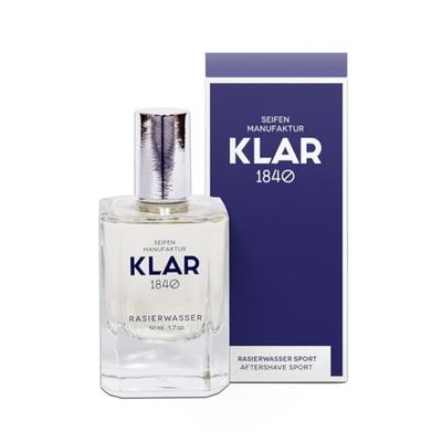 Klar Seifen After Shave 11348 Eau de rasage Sport 50 ml pour une sensation de fraîcheur longue durée, avec parfum frais et sportif