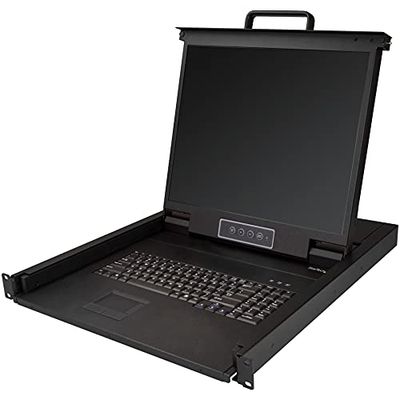 StarTech.com Consola KVM de Montaje en Rack de Servidores - Teclado QWERTY - KVM VGA de 1 Puerto con Monitor LCD de 19" - Switch KVM 1U con Cables - USB - 50.000 MTBF (RKCONS1901)