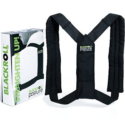 BLACKROLL® POSTURE, praktische rugbrace om rug- en schouderhouding te verbeteren, houding correctie brace in verschillende maten (S/M/L), zwart