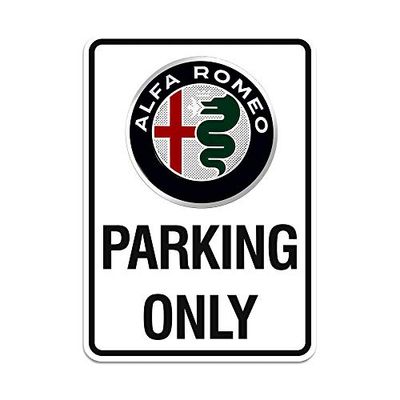 Alfa Romeo 21401 Parking Only Sign, 28 x 40 cm