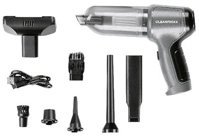 CLEANmaxx Aspiradora de Mano inalámbrica con batería, con función de succión, soplador y vacío | Juego de aspiradora de Mano + 7 Accesorios | Aspiradora con batería – Ideal como aspiradora de Coche