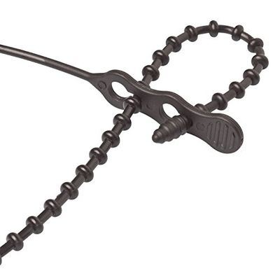 ANCOR CABLE TIE, BEADED, 24', BLACK, 5PC