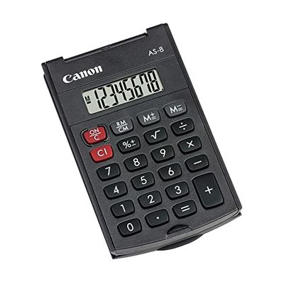 Canon AS-8 Calculator - Compact, 8-digit calculator with user-friendliness & functionality.
