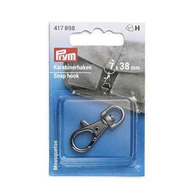 Prym Karabinerhaken 7 x 38 mm Gunmetal Moschettone, Lega di Zinco, Canna di Fucile