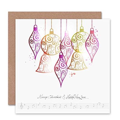 Wee Blue Coo MERRY CHRISTMAS MUSIC DECORATIONS BLANK GREETINGS CARD ART