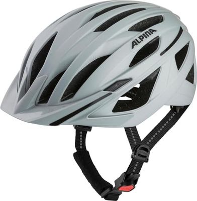 ALPINA HAGA, smoke-grey matt, 55-59 cm, fietshelm voor dames en heren, hoge veiligheid & draagcomfort met Ergo Flex en geïntegreerd licht